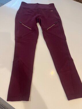 Sweaty Betty Power Gym Leggings With Zipper Pockets Maroon Size L